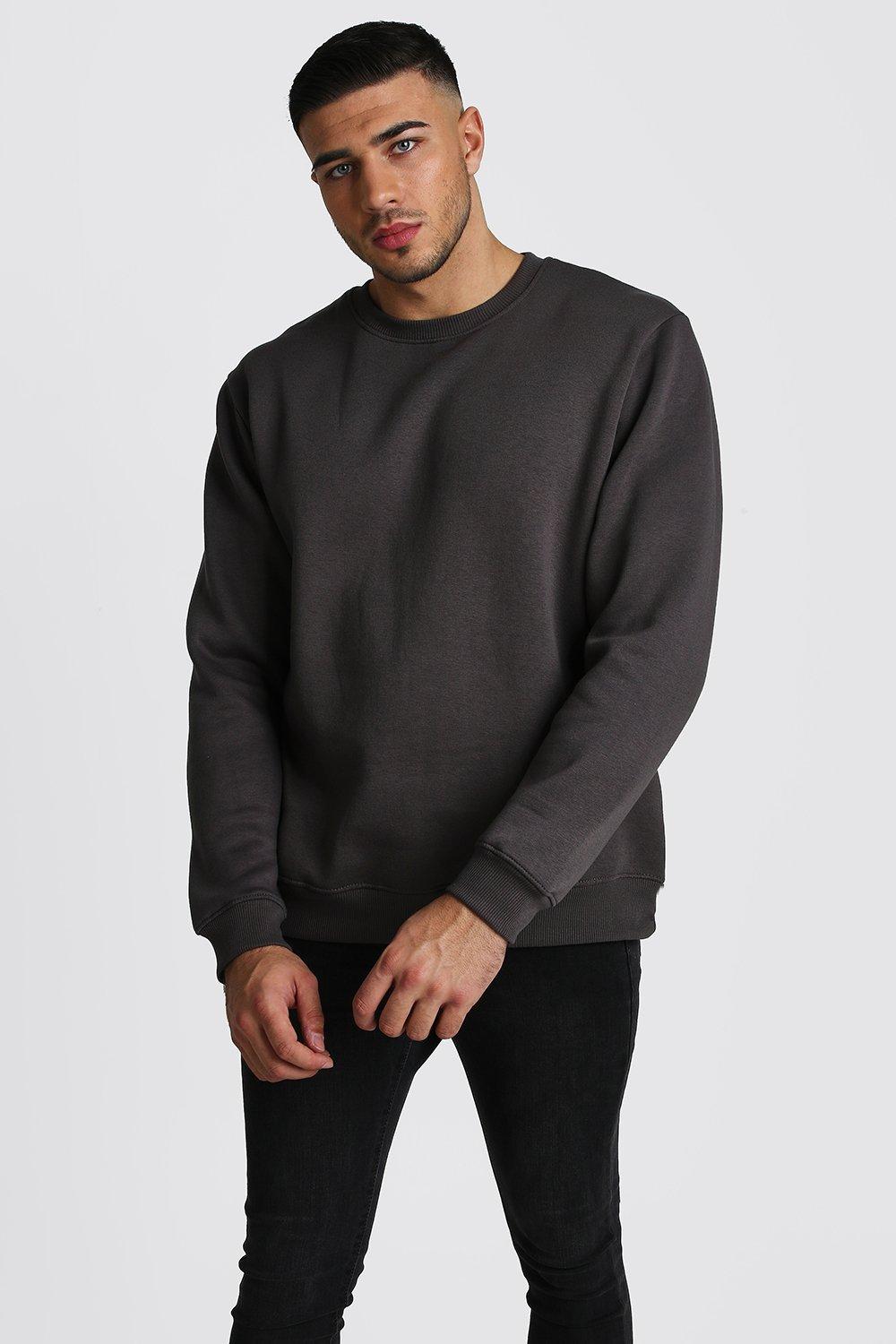 charcoal grey crew neck sweatshirt