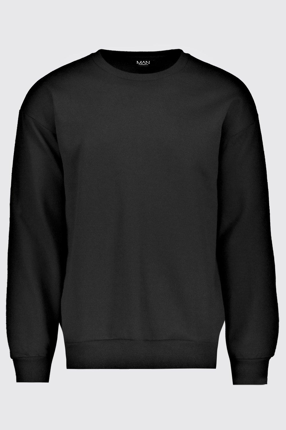 black crew neck hoodie