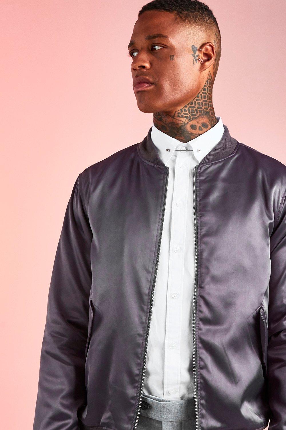 Guess satin hot sale bomber jacket