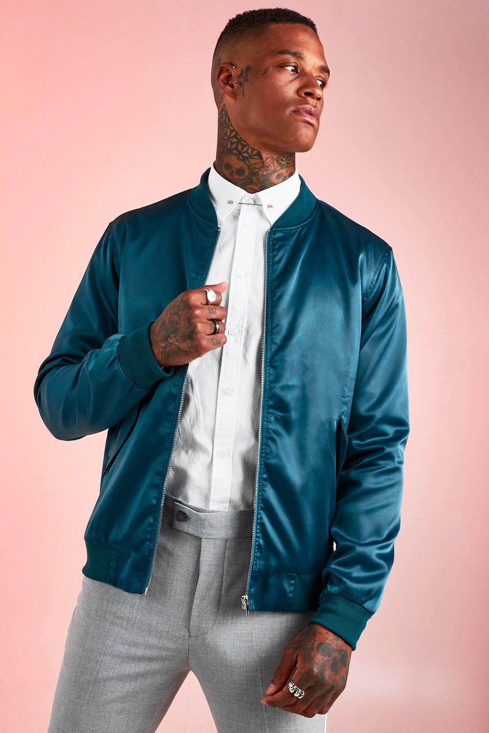 teal bomber jacket mens