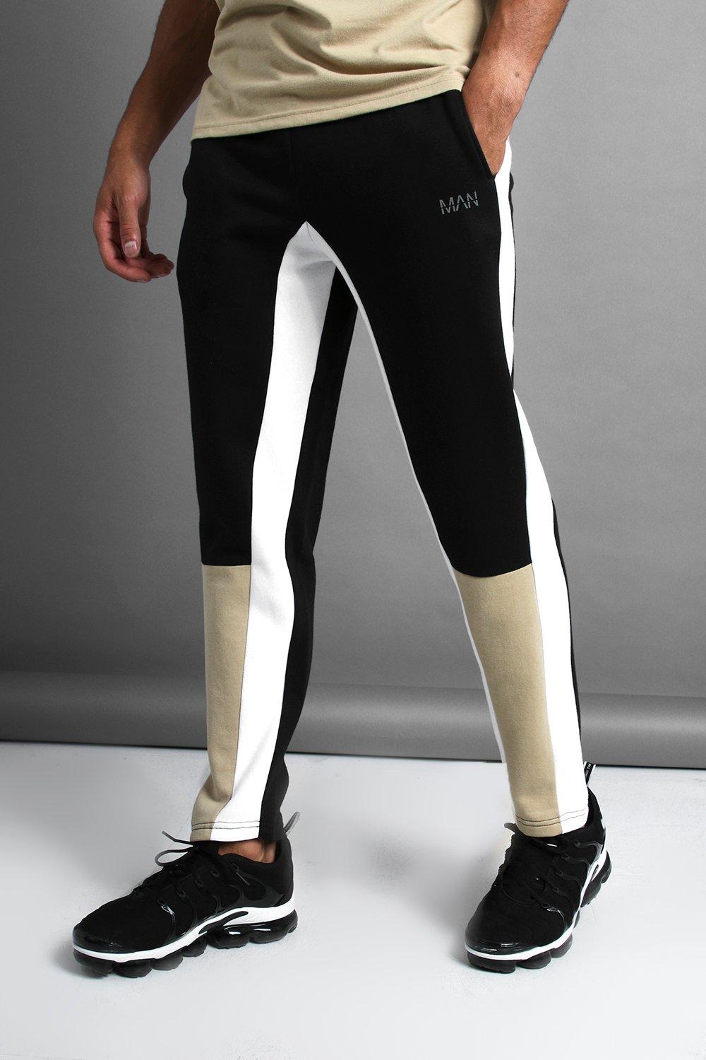color block joggers mens