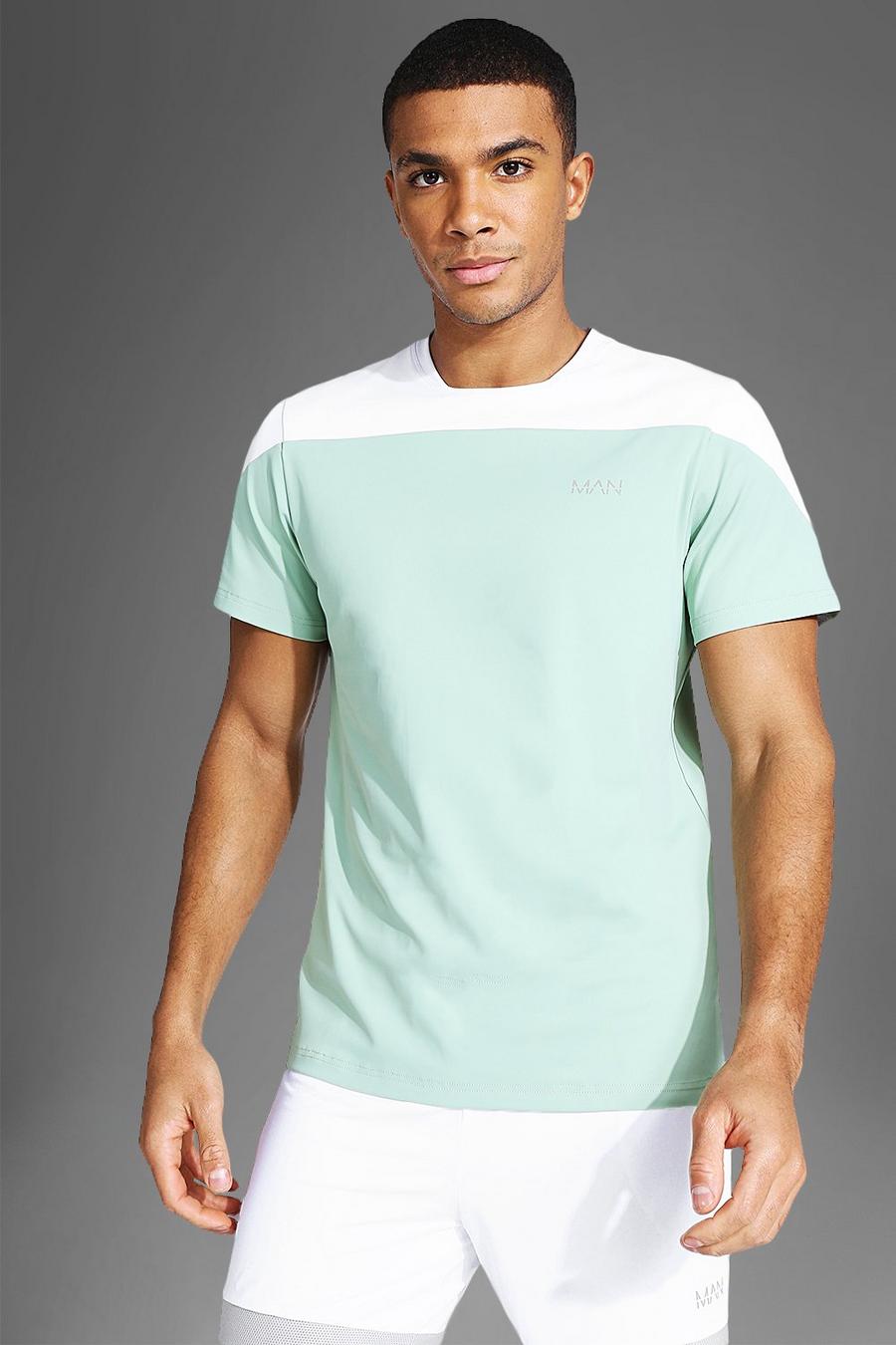 Mint MAN Active T-shirt med blockfärger image number 1