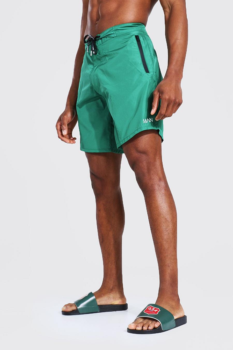 ירוק שורט בגד ים ארוך עם כיתוב Original Man image number 1