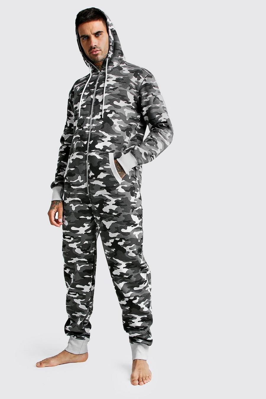 Grey Kamouflagemönstrad onesie image number 1