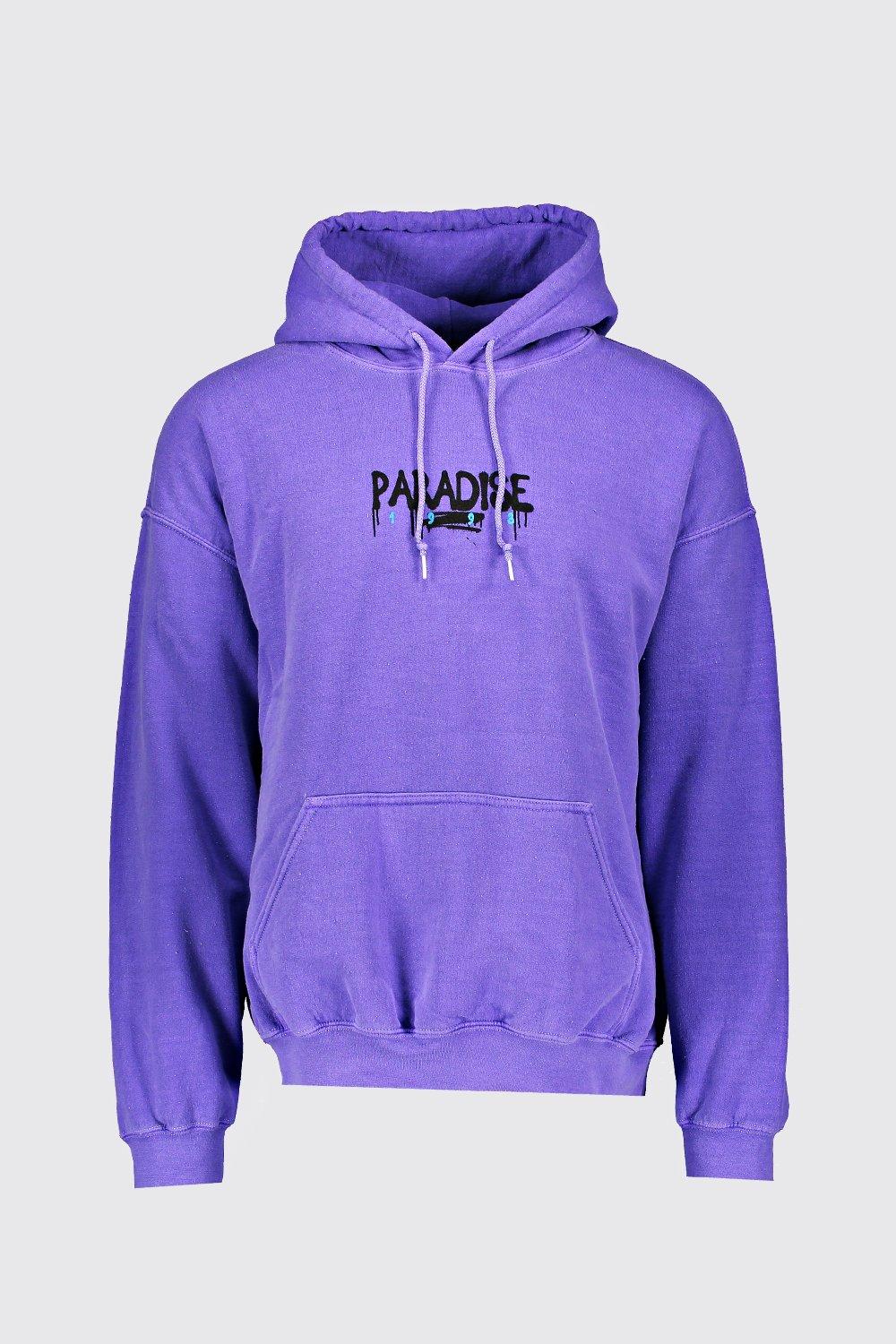 Oversized Paradise Back Print Hoodie