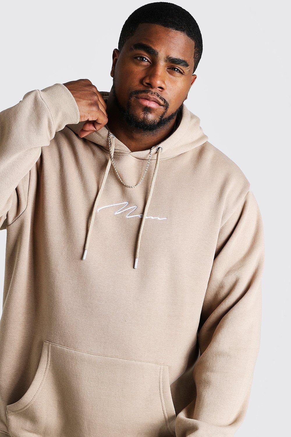 Plus Size MAN Script Hoodie boohoo NZ
