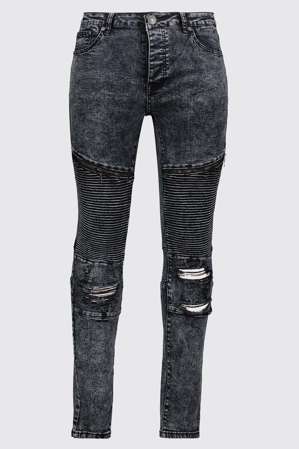 biker jeans with zips