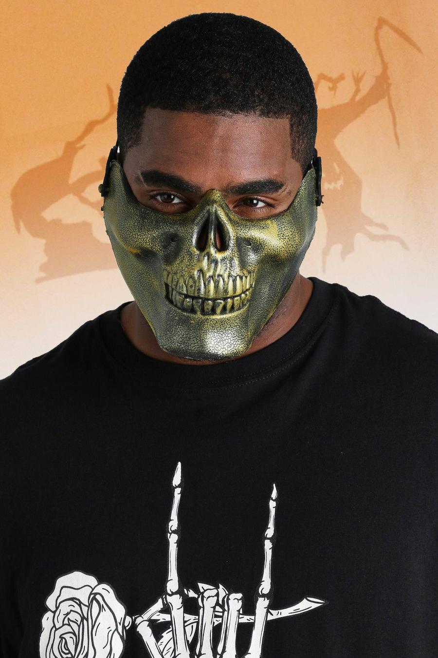 Gold Half Skull Face Mask image number 1
