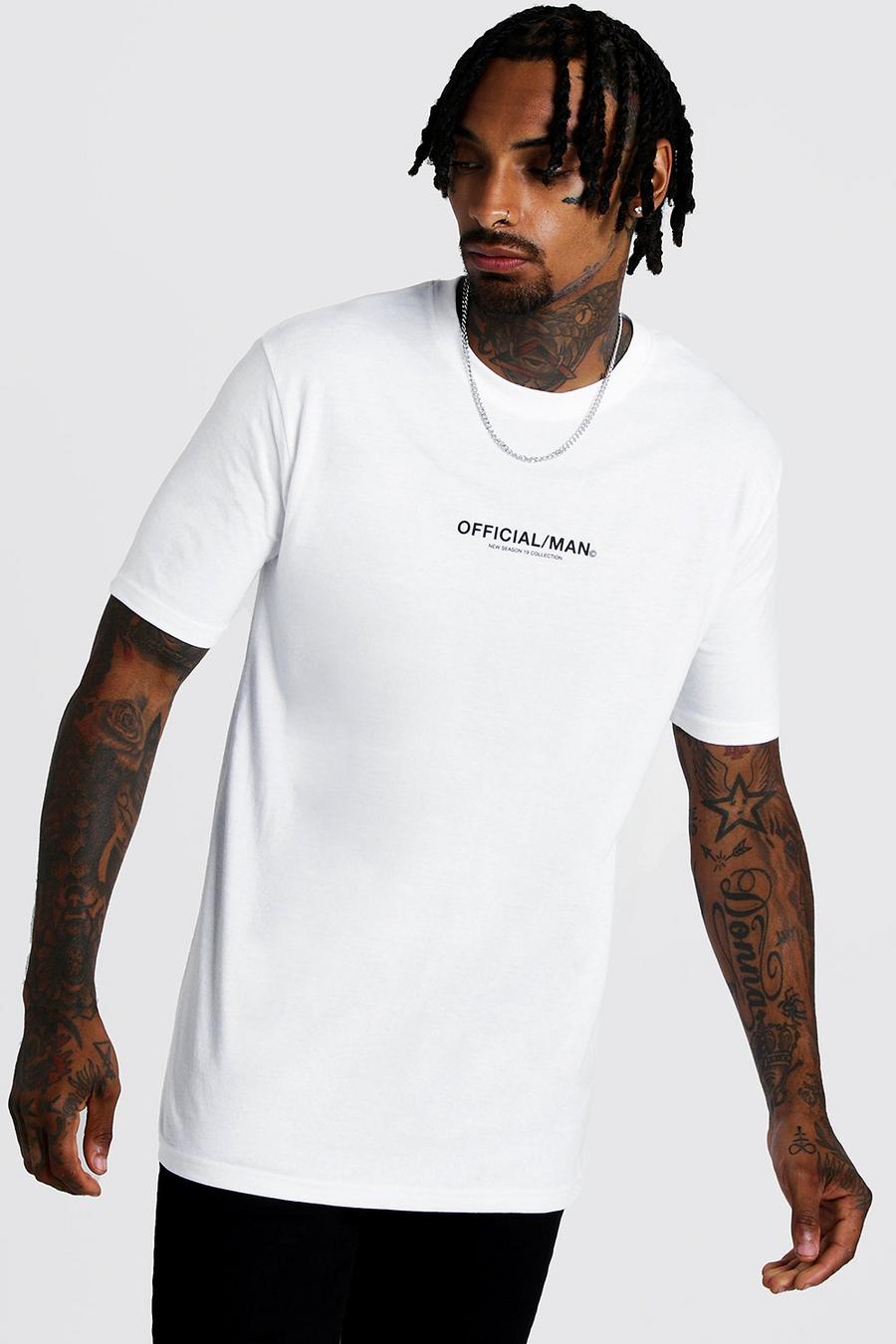White Official MAN Print T-Shirt image number 1