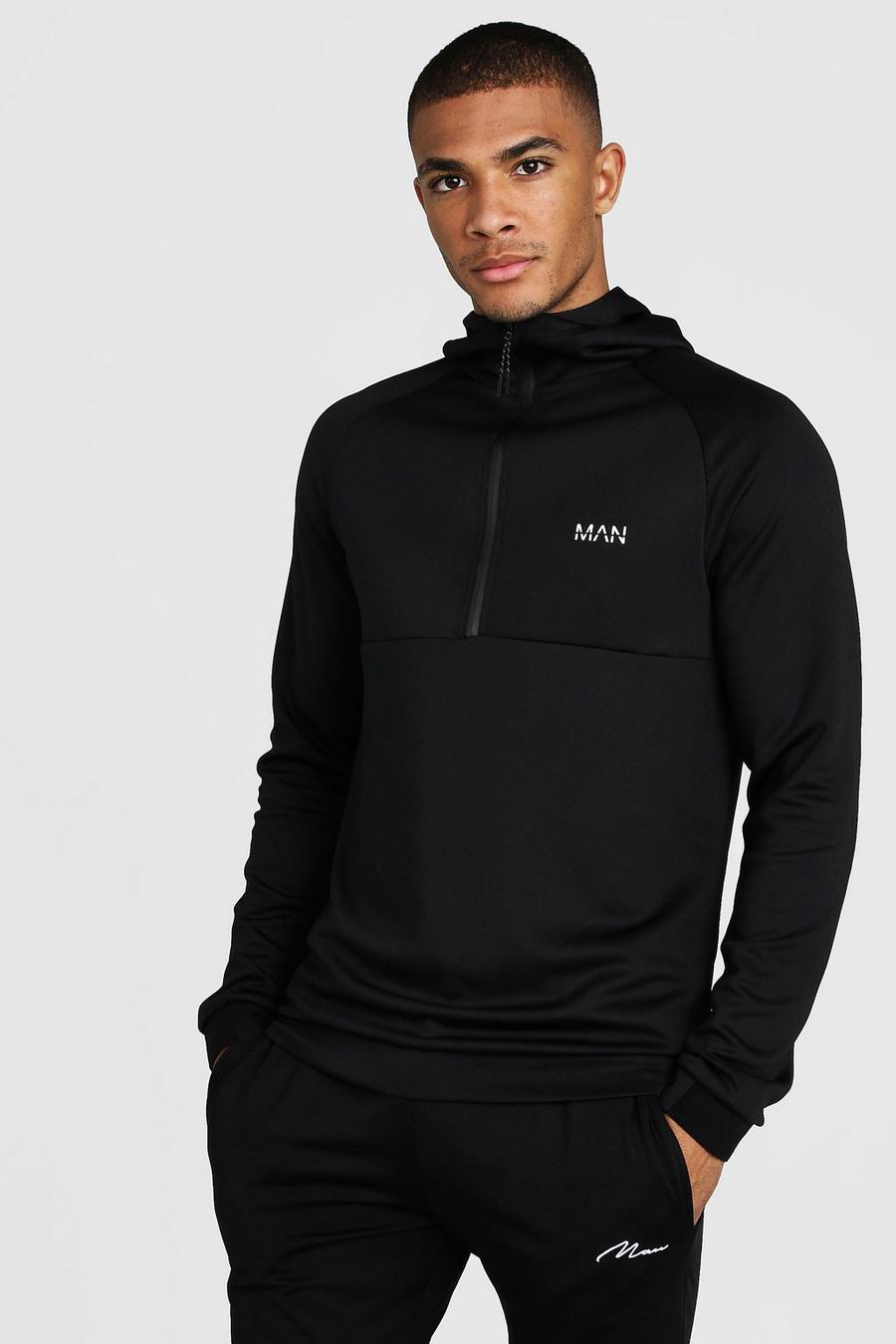 MAN Active Muscle Fit Hoodie With 1/4 Zip image number 1