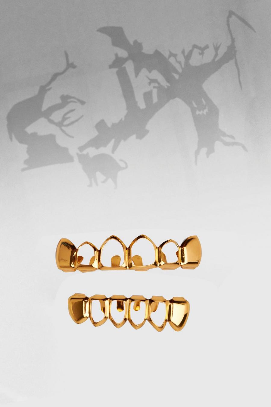 Gold metallic Halloween Open Mouth Grill image number 1