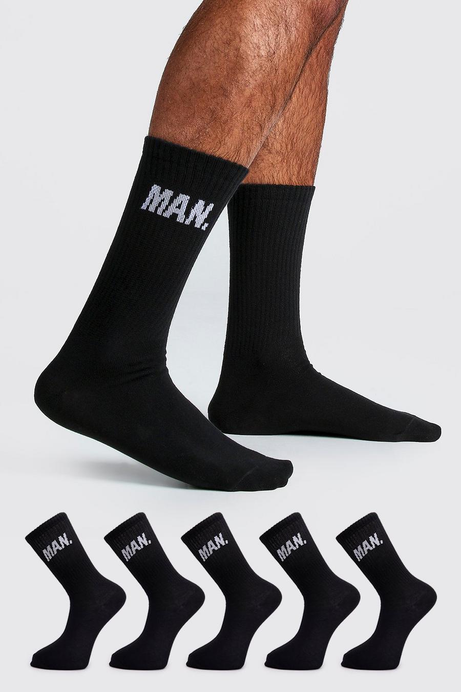 Confezione con 5 paia di calzini con scritta MAN image number 1