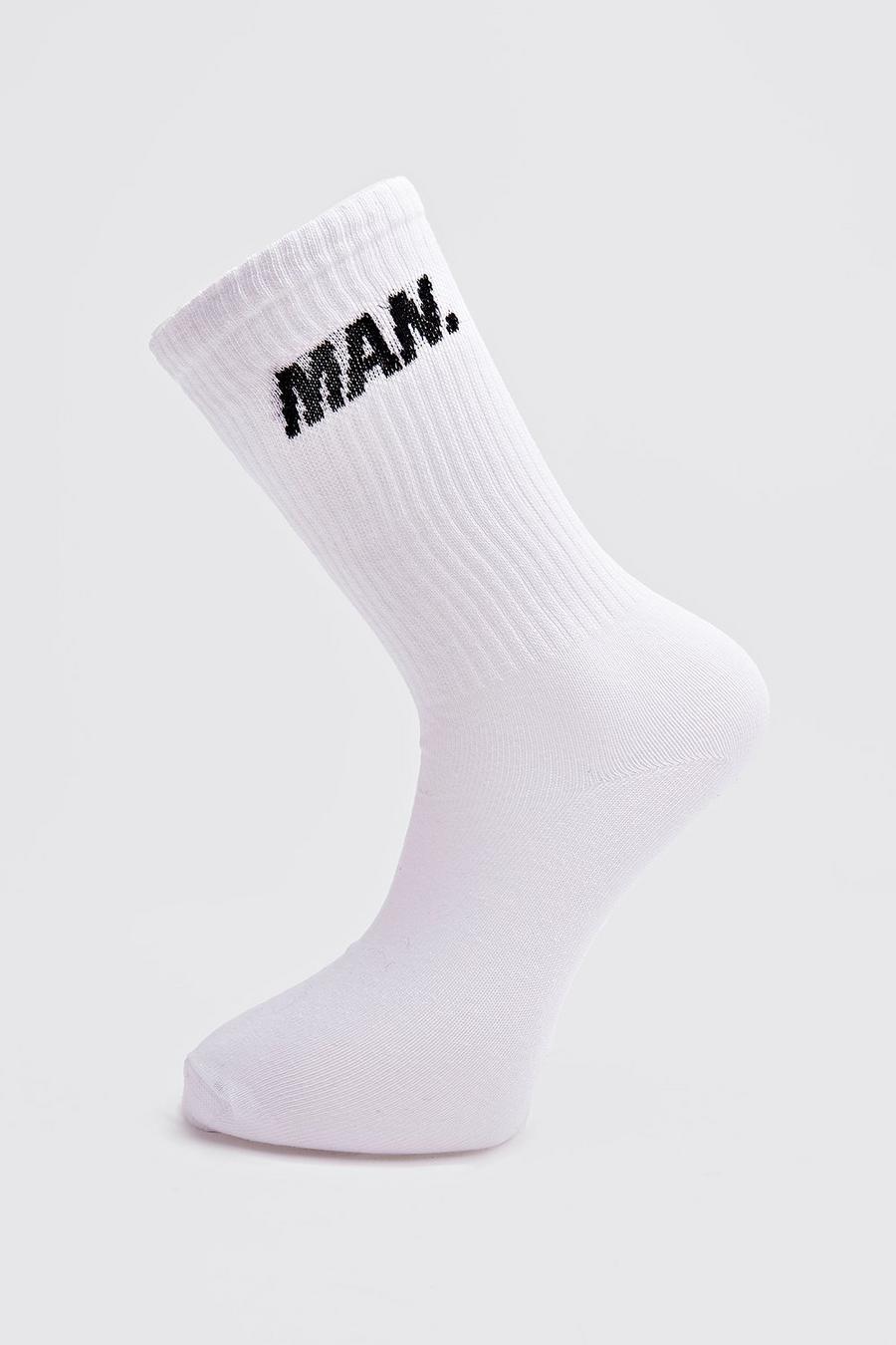White 5 Pack MAN Sock image number 1