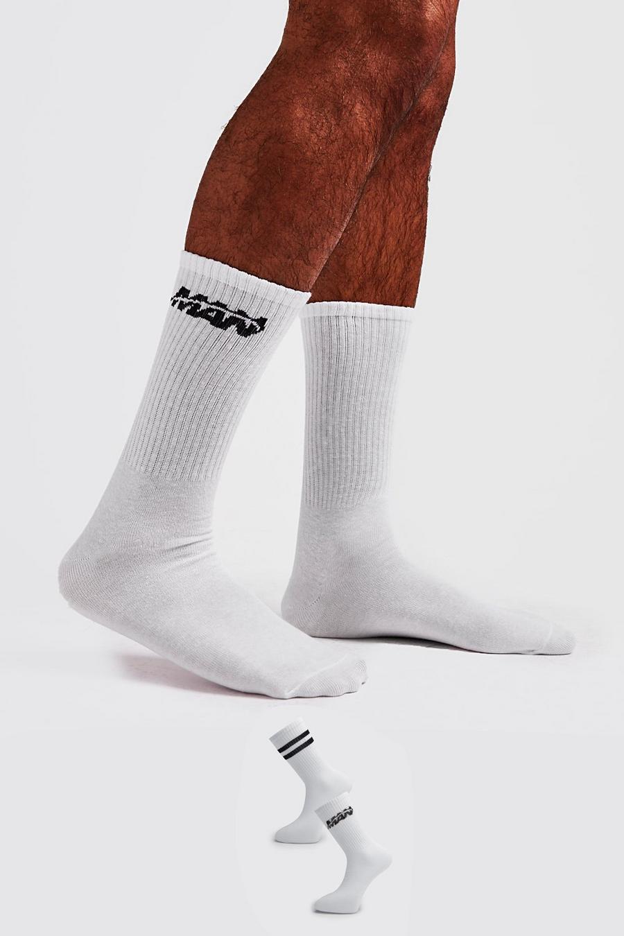 2er-Pack Socken mit MAN-Orbit-Print, Weiß image number 1