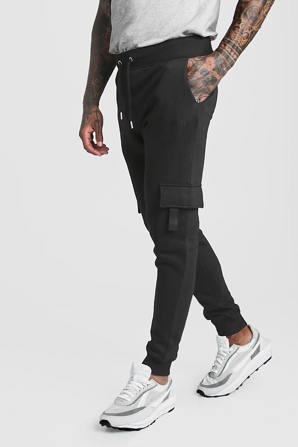 mens slim cargo joggers