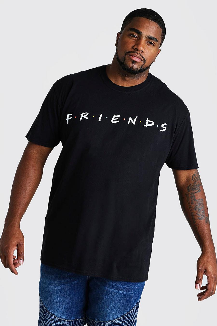 Big And Tall T-Shirt mit lizenziertem Friends-Logo, Schwarz image number 1