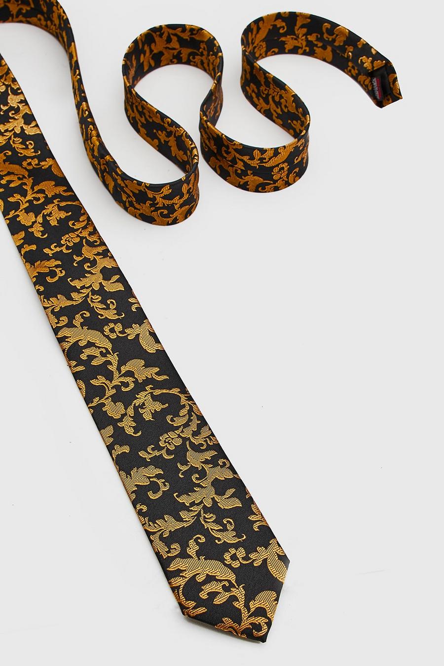 Krawatte mit Barock-Blättermuster image number 1