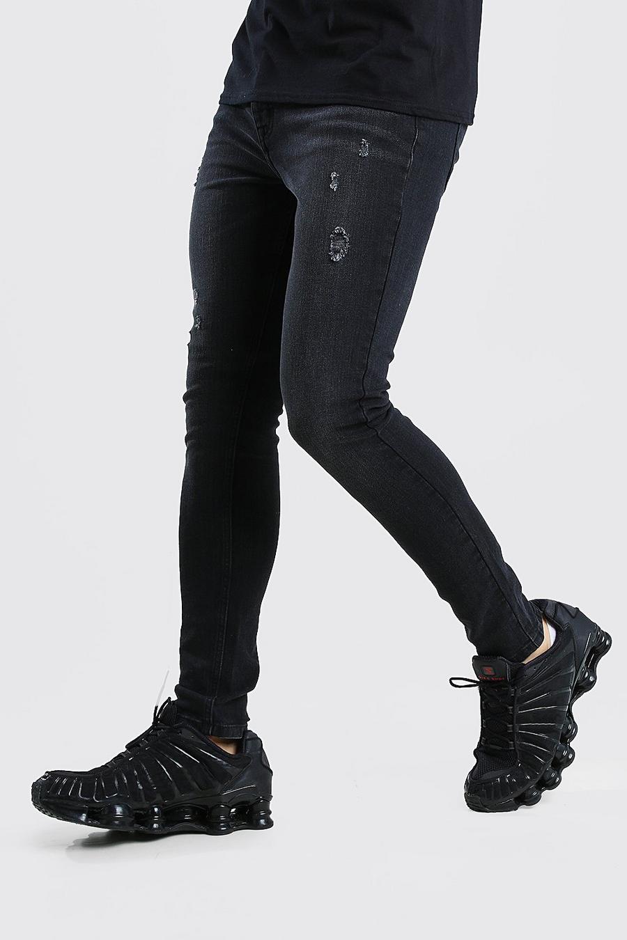 Charcoal grå Super Skinny Fit Jeans image number 1