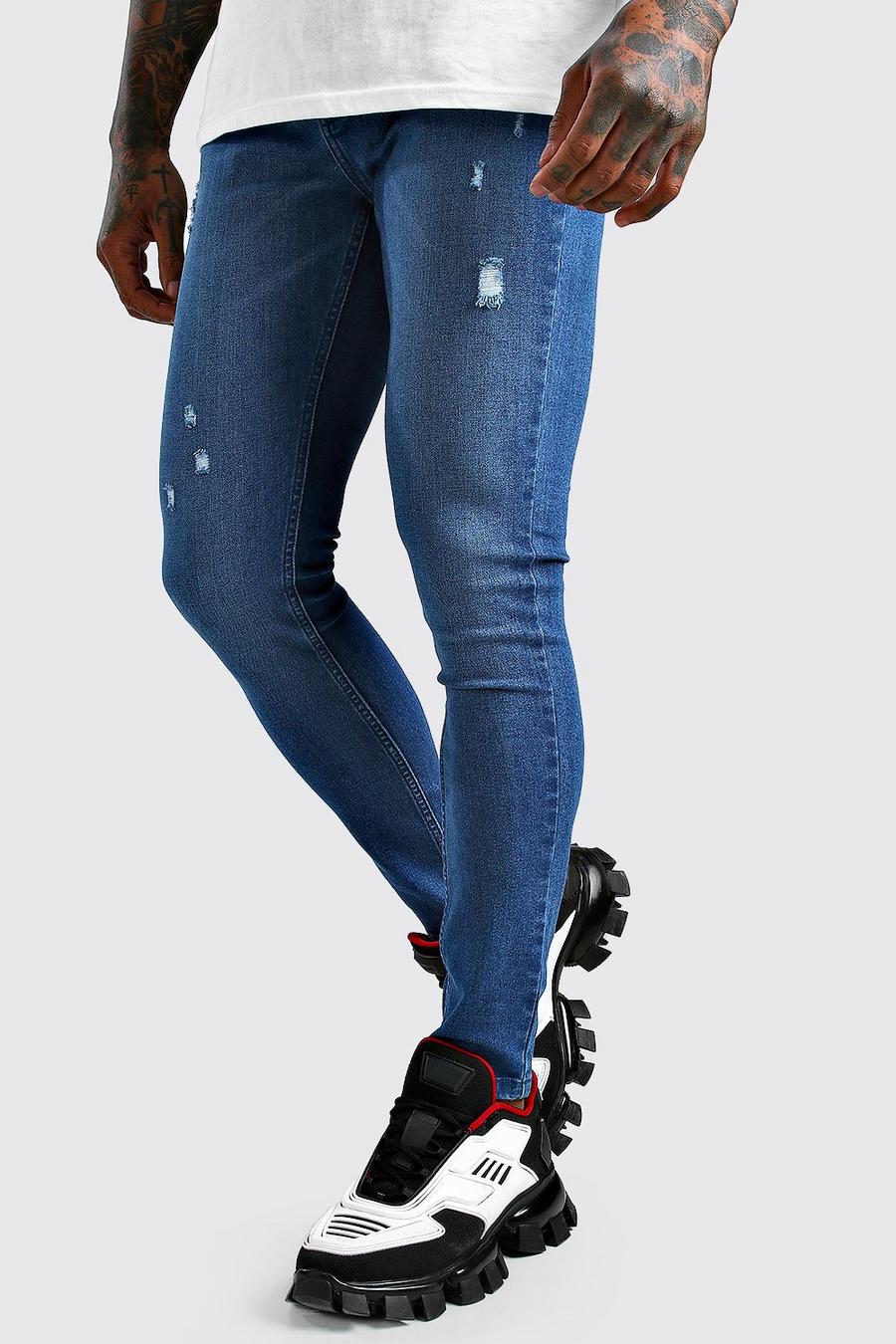 כחול ביניים סופר סקיני ג'ינס image number 1