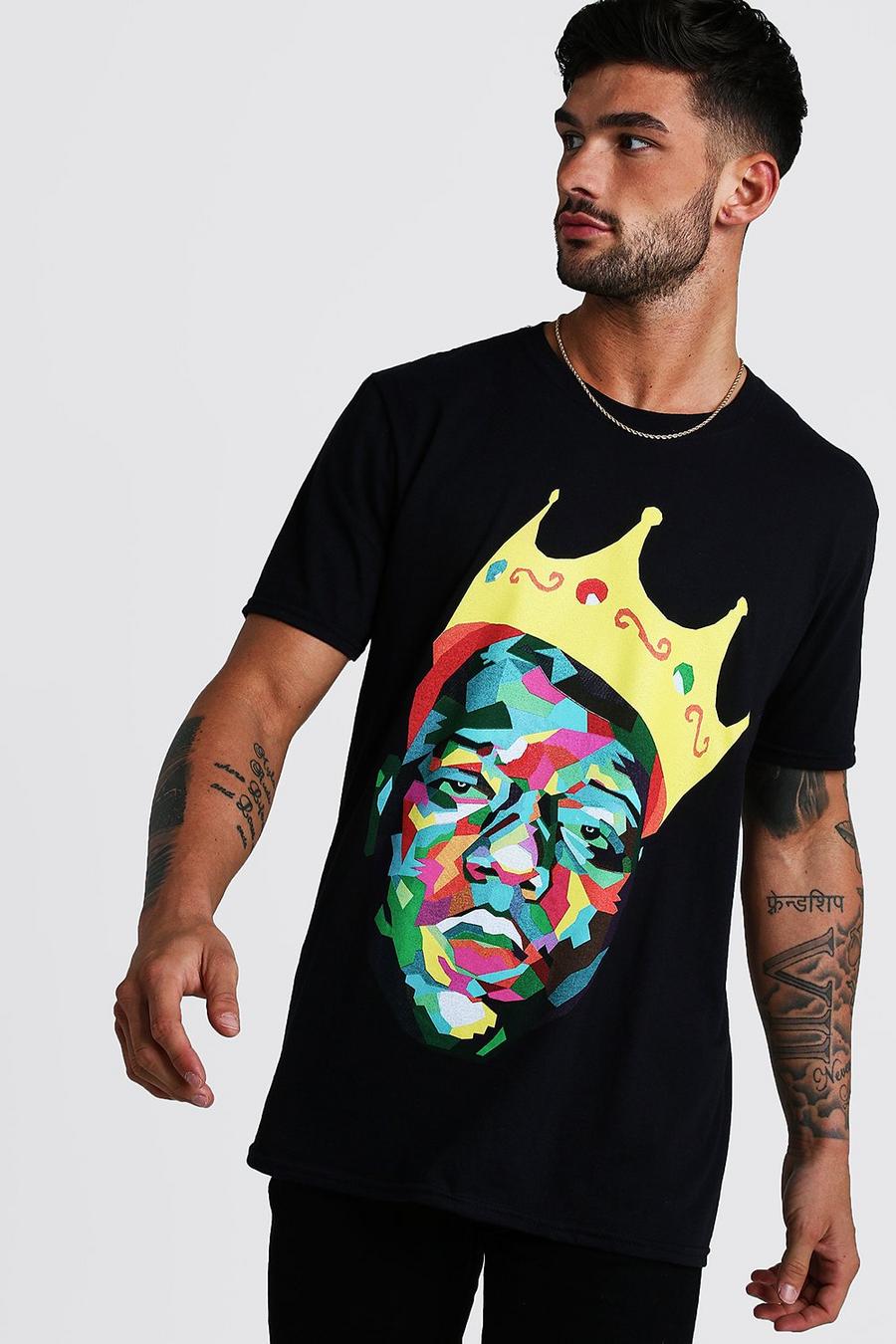 Zwart Oversized Gelicenseerd Biggie Crown T-Shirt image number 1