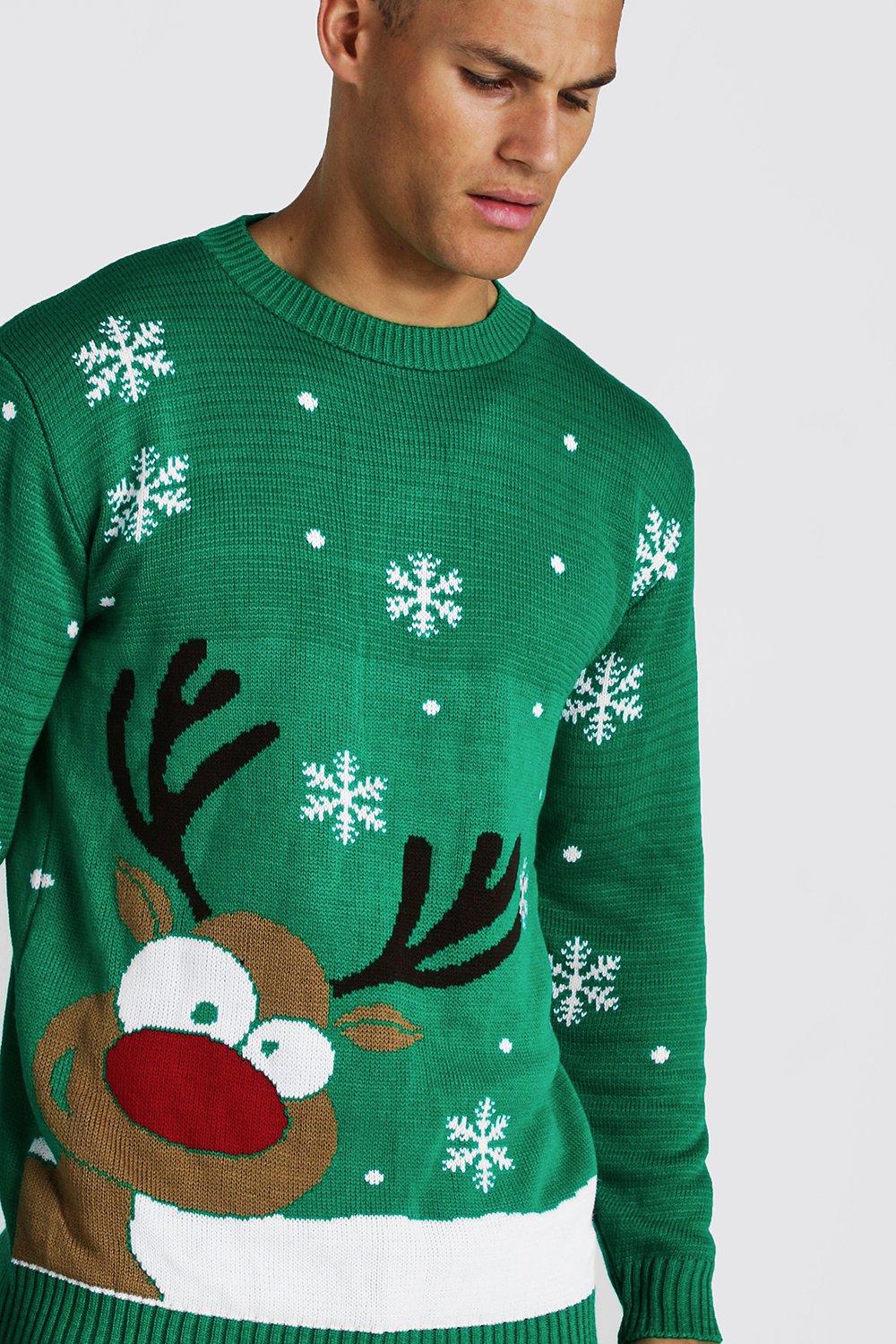 Reindeer Snowflake Knitted Christmas Jumper boohoo NZ