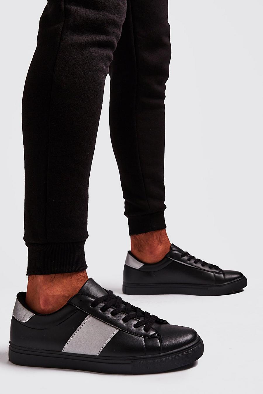 Sneaker mit reflektierendem Seitenband, Schwarz noir image number 1
