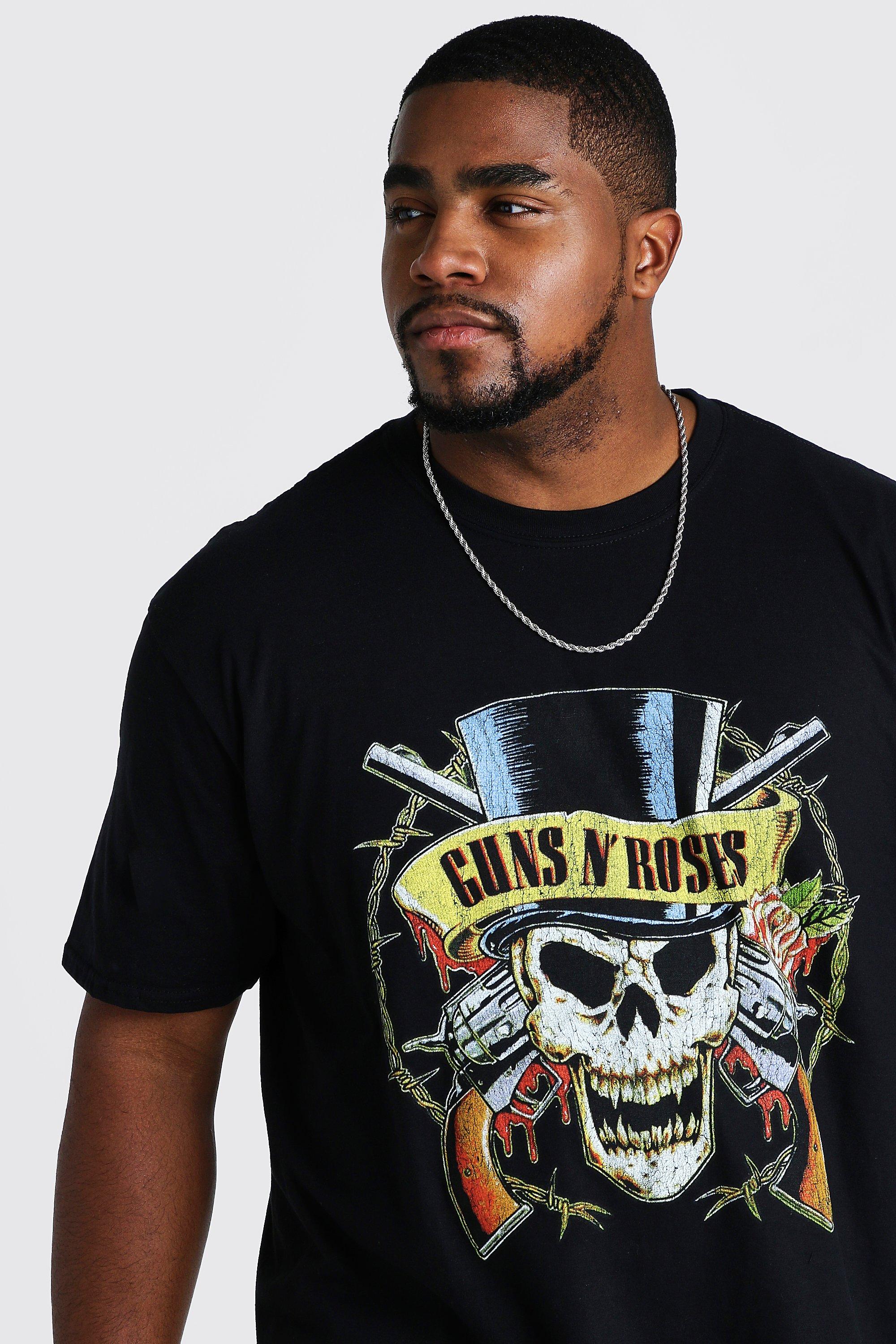 Men's Plus Size Guns N Skull License T-Shirt | boohoo