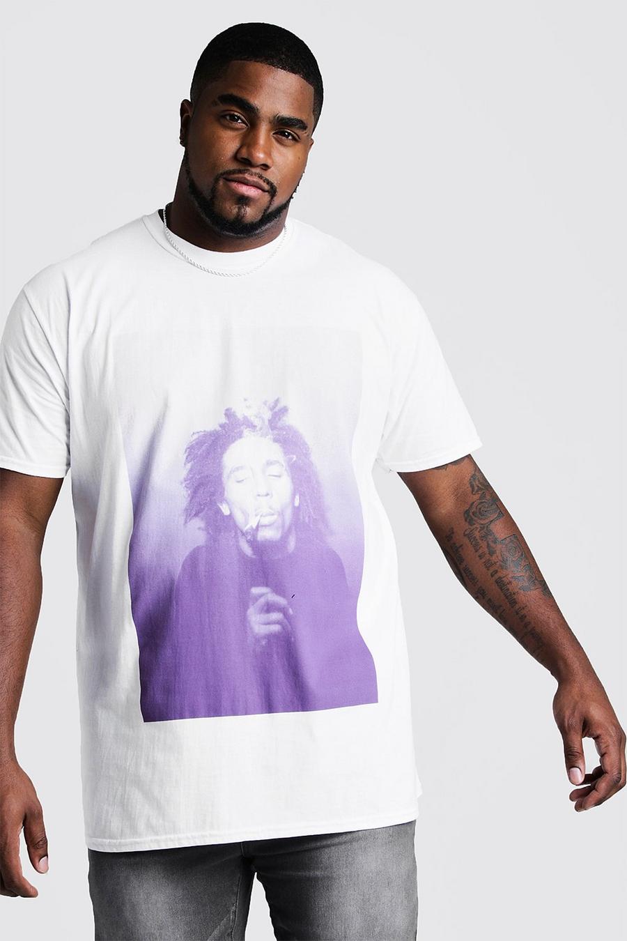 Big and Tall T-Shirt mit lizenziertem „Bob Marley“-Print, White blanc image number 1