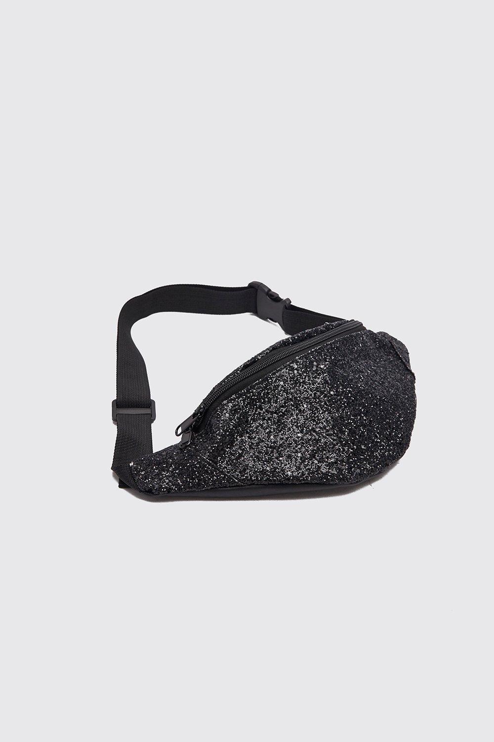 Black sparkly fanny pack hotsell