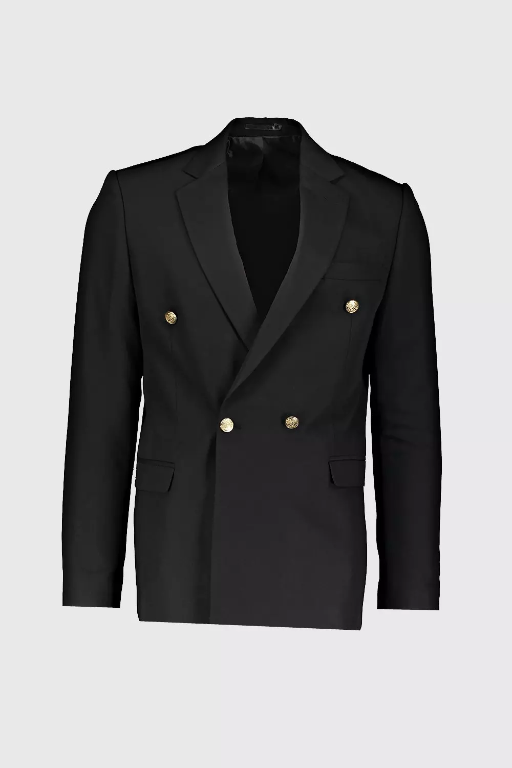 Skinny Fit Double Breasted Suit Jacket With Buttons Boohoo