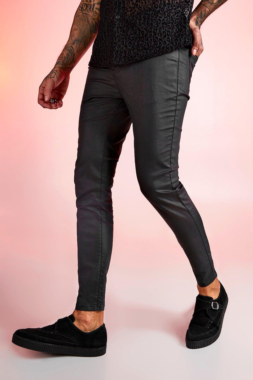 mens coated jeans