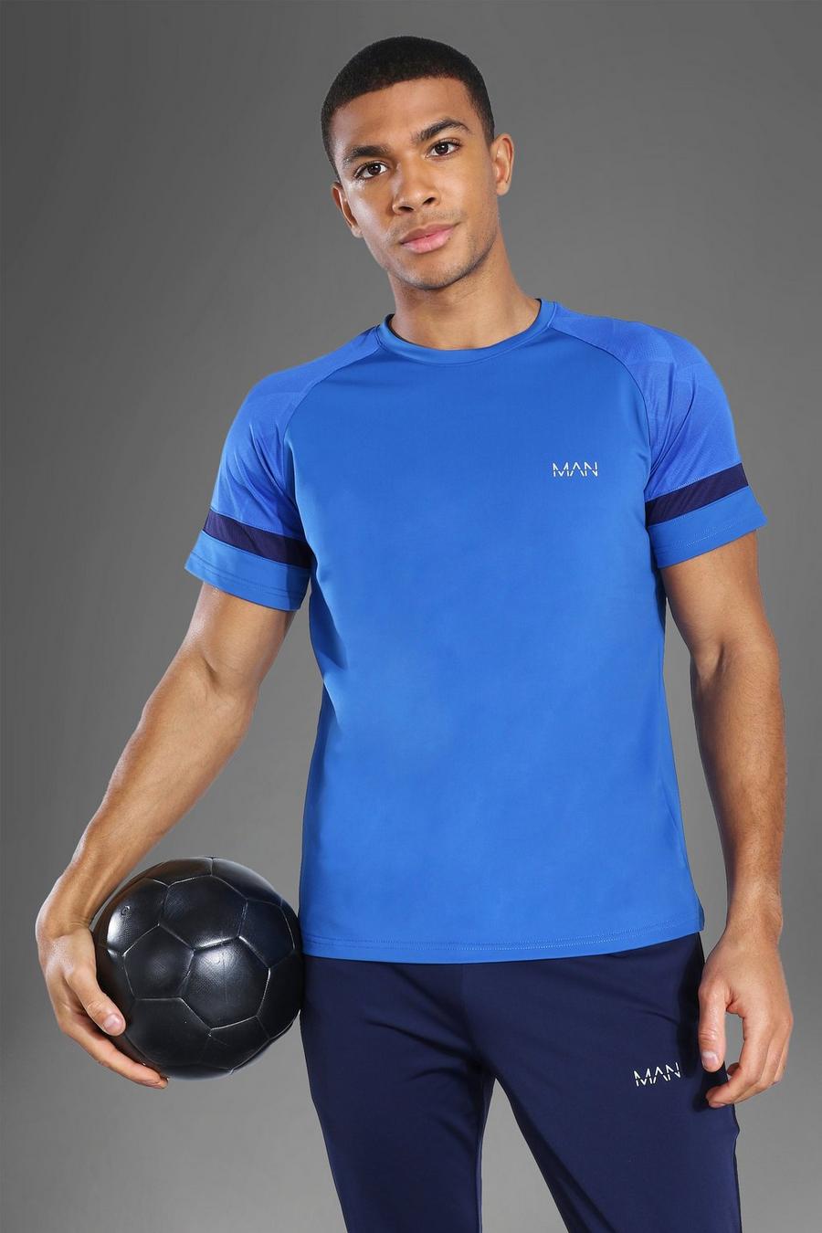 Cobalt Man Active T-Shirt Met Paneel Met Patroon image number 1