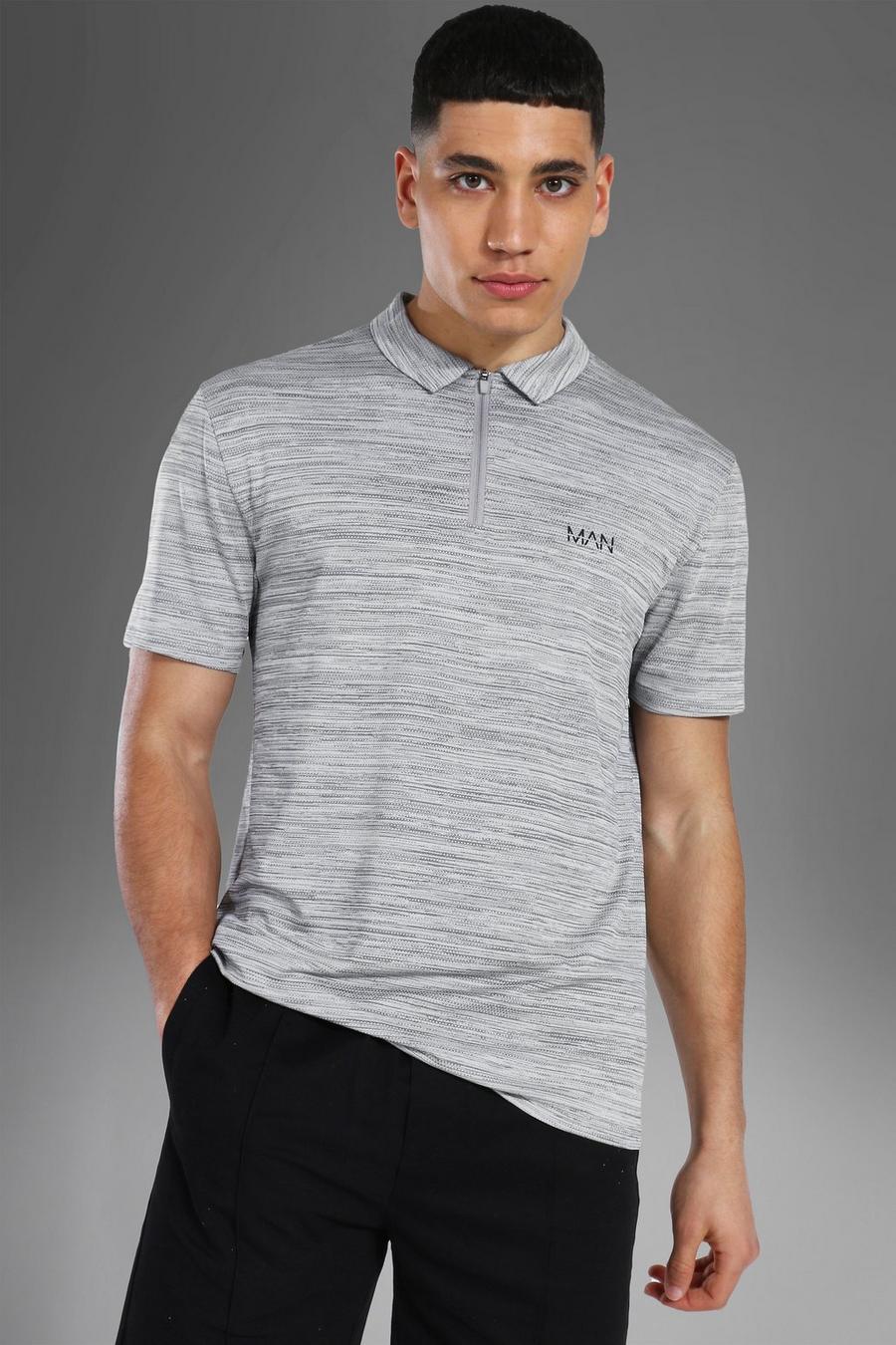 Grey Man Active Gym Textured Polo Top image number 1