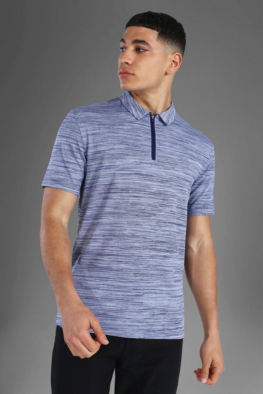 Navy Man Active Textured Polo Top image number 1