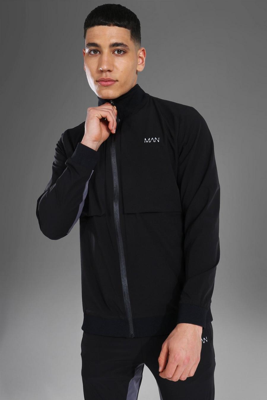 MAN Active Trainingsjacke aus Webstoff mit Reißverschluss, Schwarz image number 1