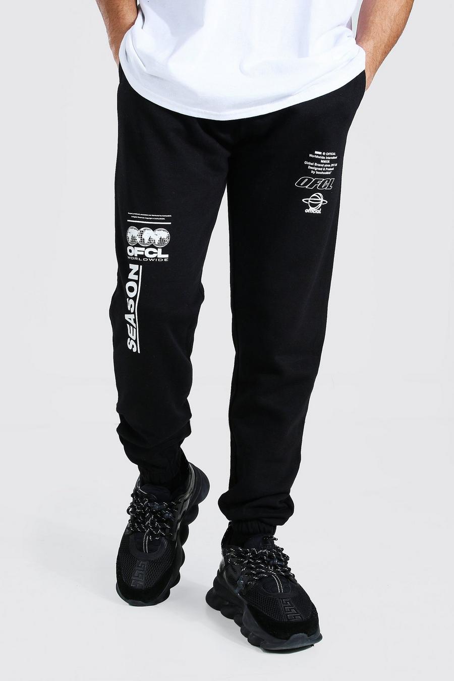 Black Official Graphic Print Jogger image number 1