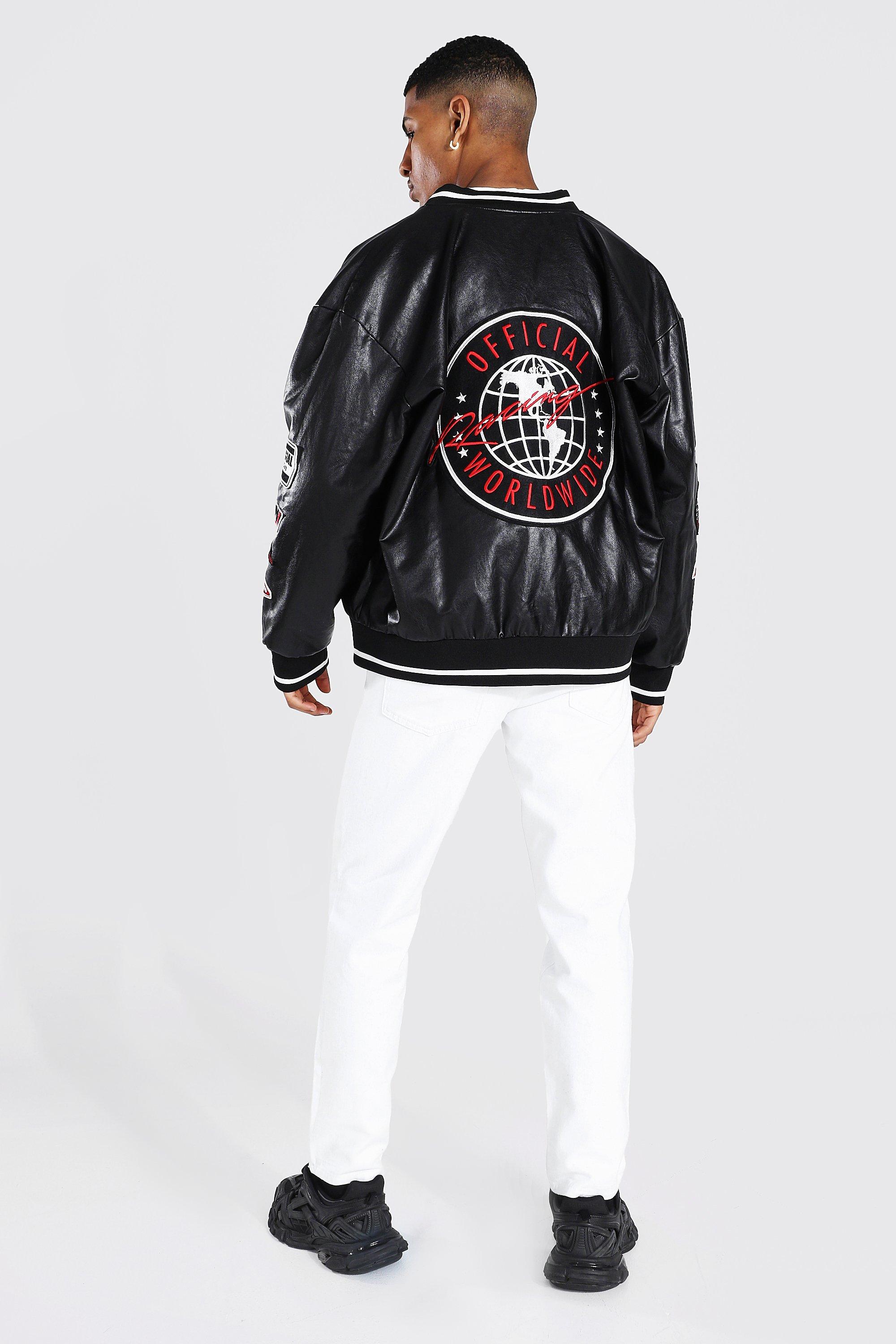 Gucci Men's Embellished Leather Varsity Jacket