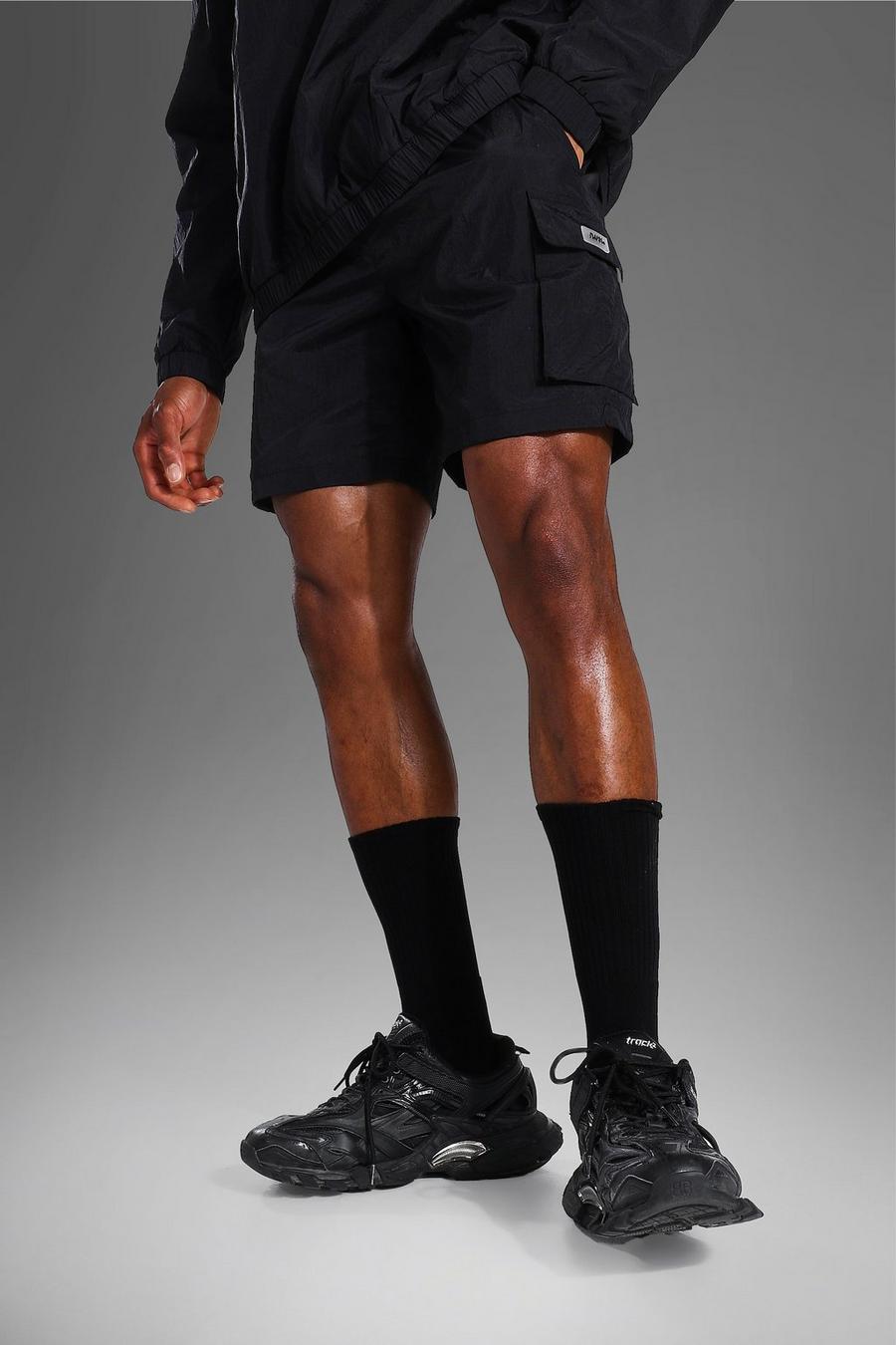 Black Washed Nylon Man Dash Shorts image number 1