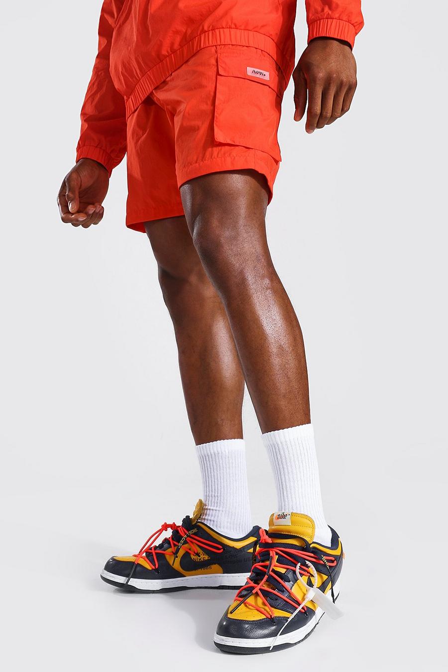 Orange Washed Nylon Man Dash Shorts image number 1