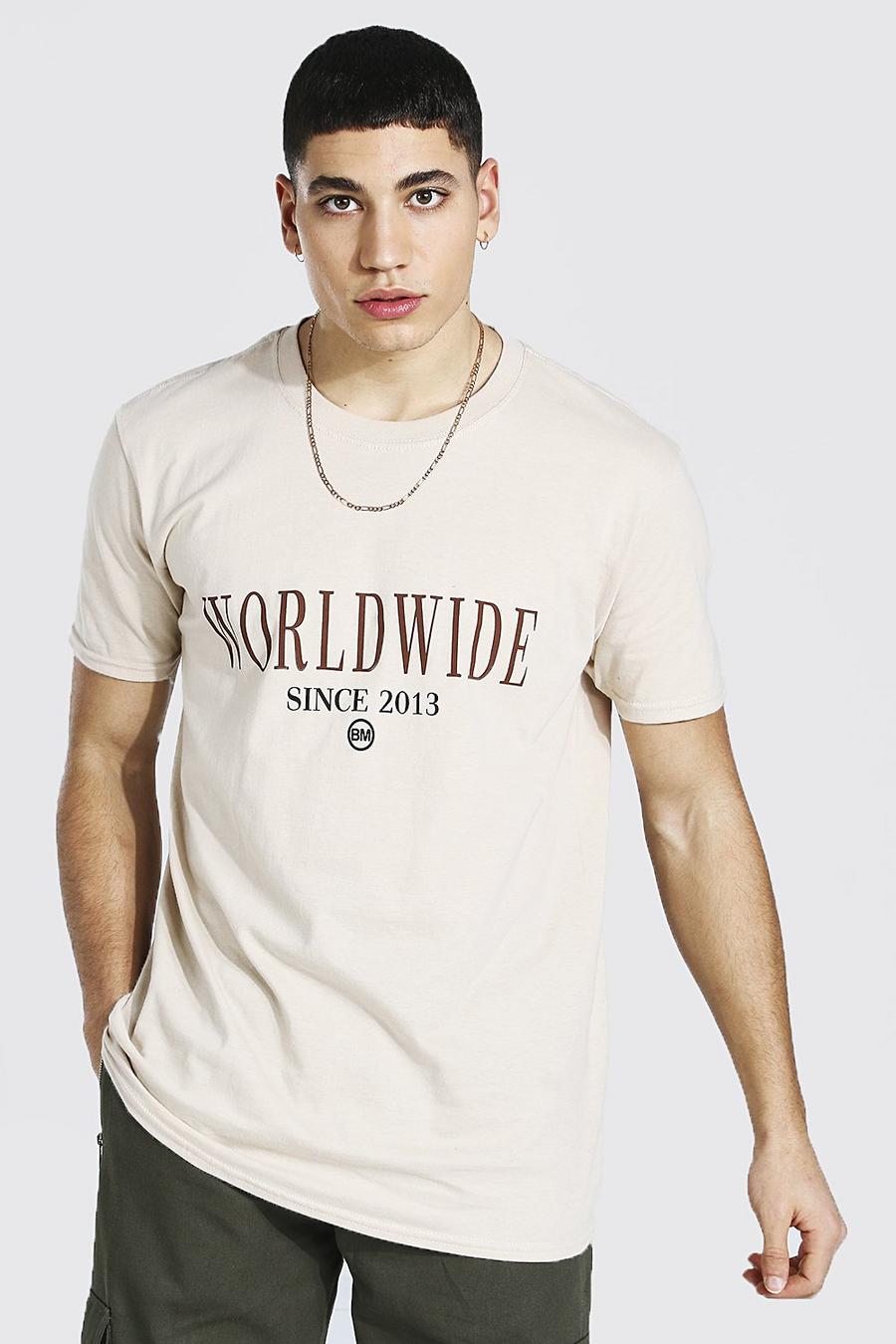 Sand Oversized Worldwide Print T-shirt image number 1