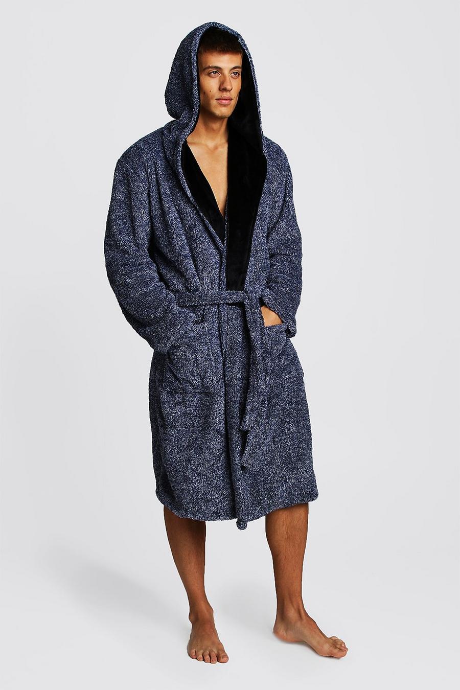 Two-Tone Supersoft Hooded Fleece Robe image number 1