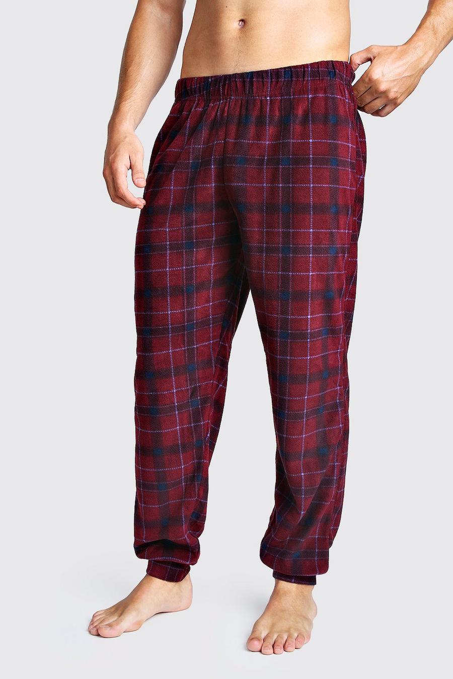 Blue Check Cuffed Lounge Pants image number 1