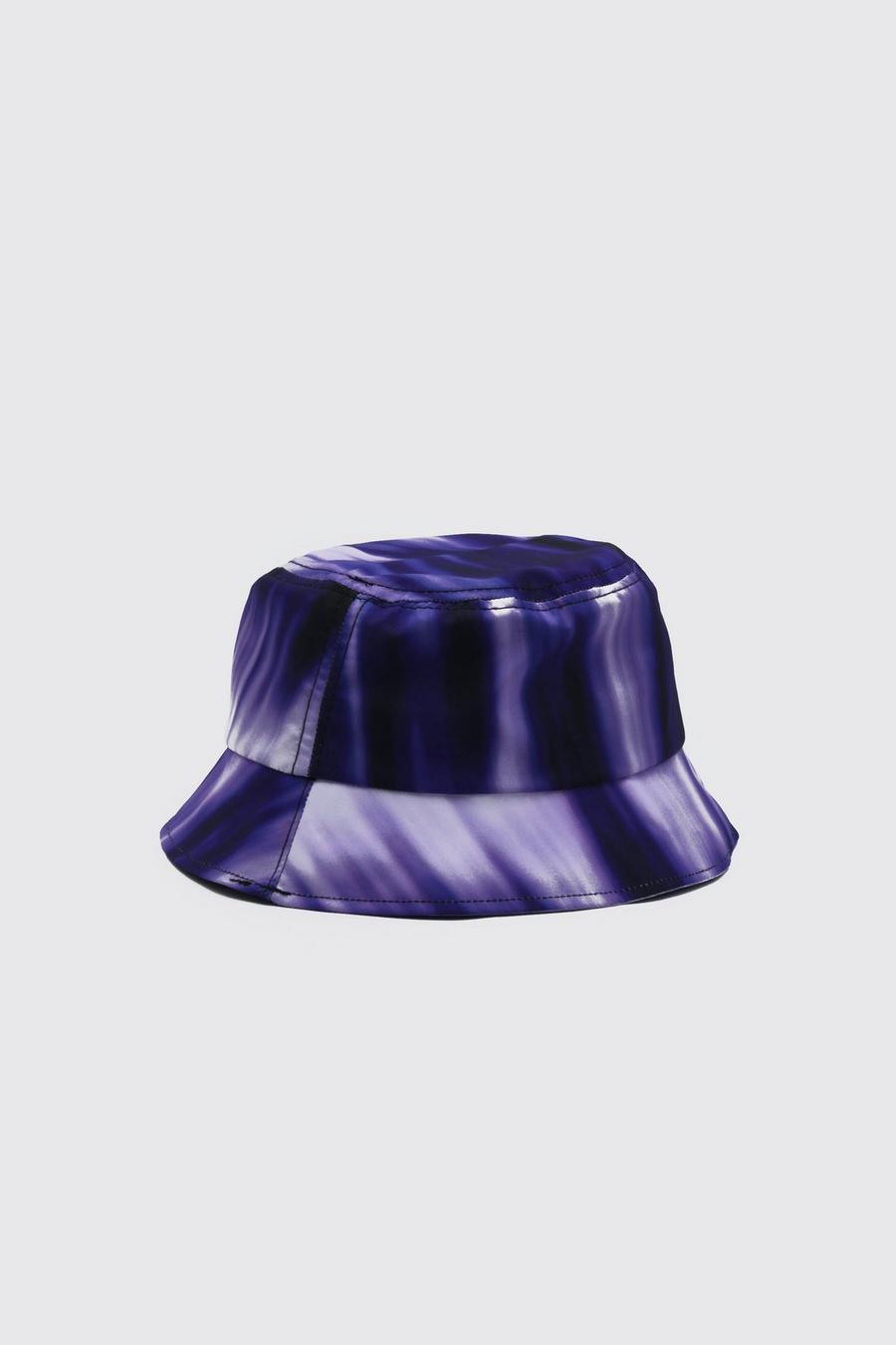 Cappello a falda larga effetto tie dye, Viola image number 1