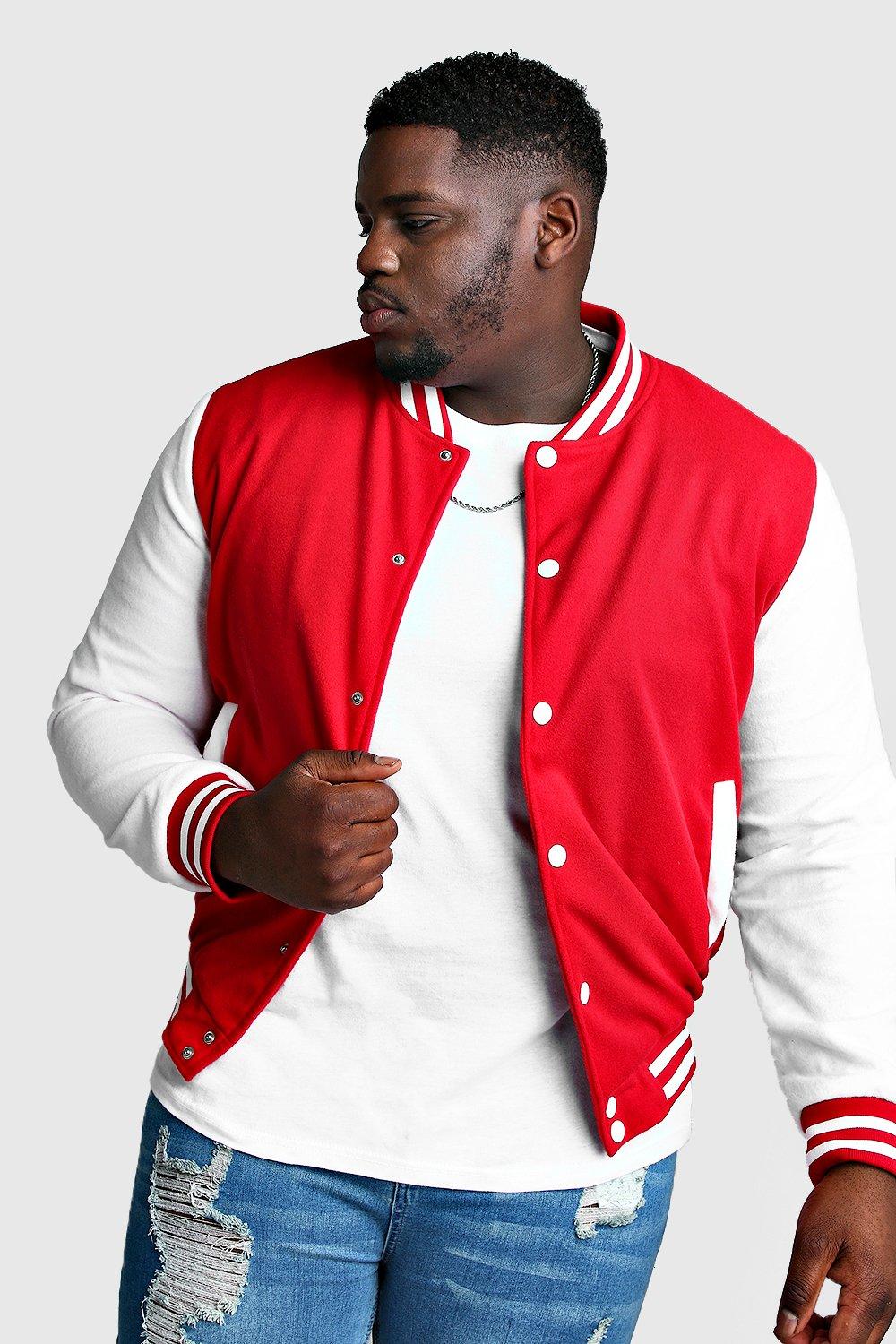 red bomber jacket plus size