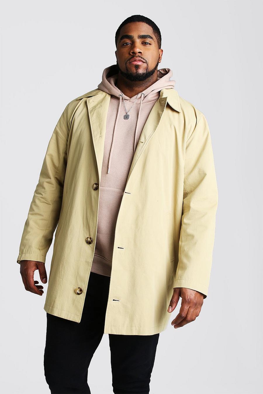 Stone Plus Size Single Breasted Trench Coat image number 1