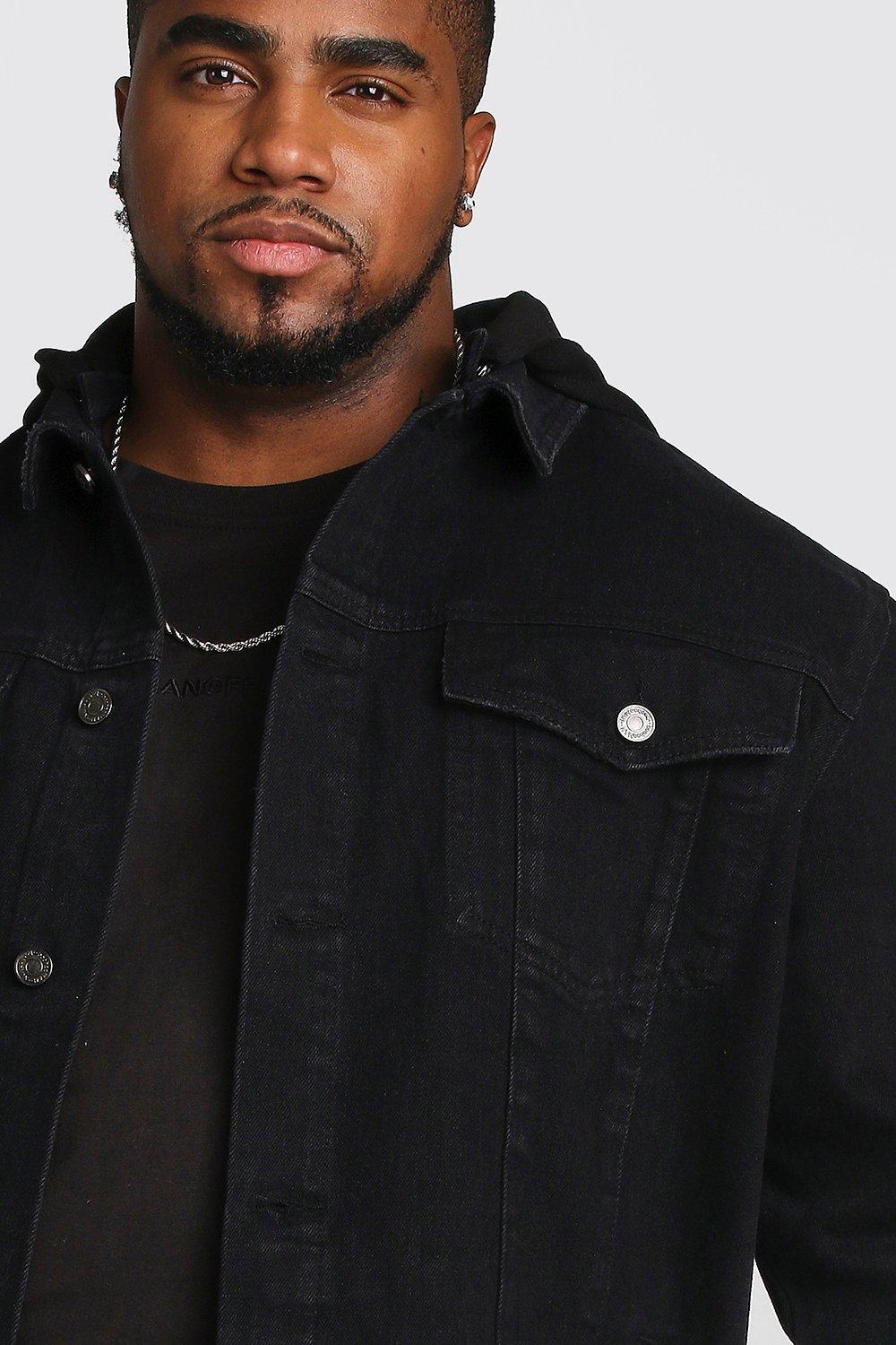 Denim jacket discount with removable hood