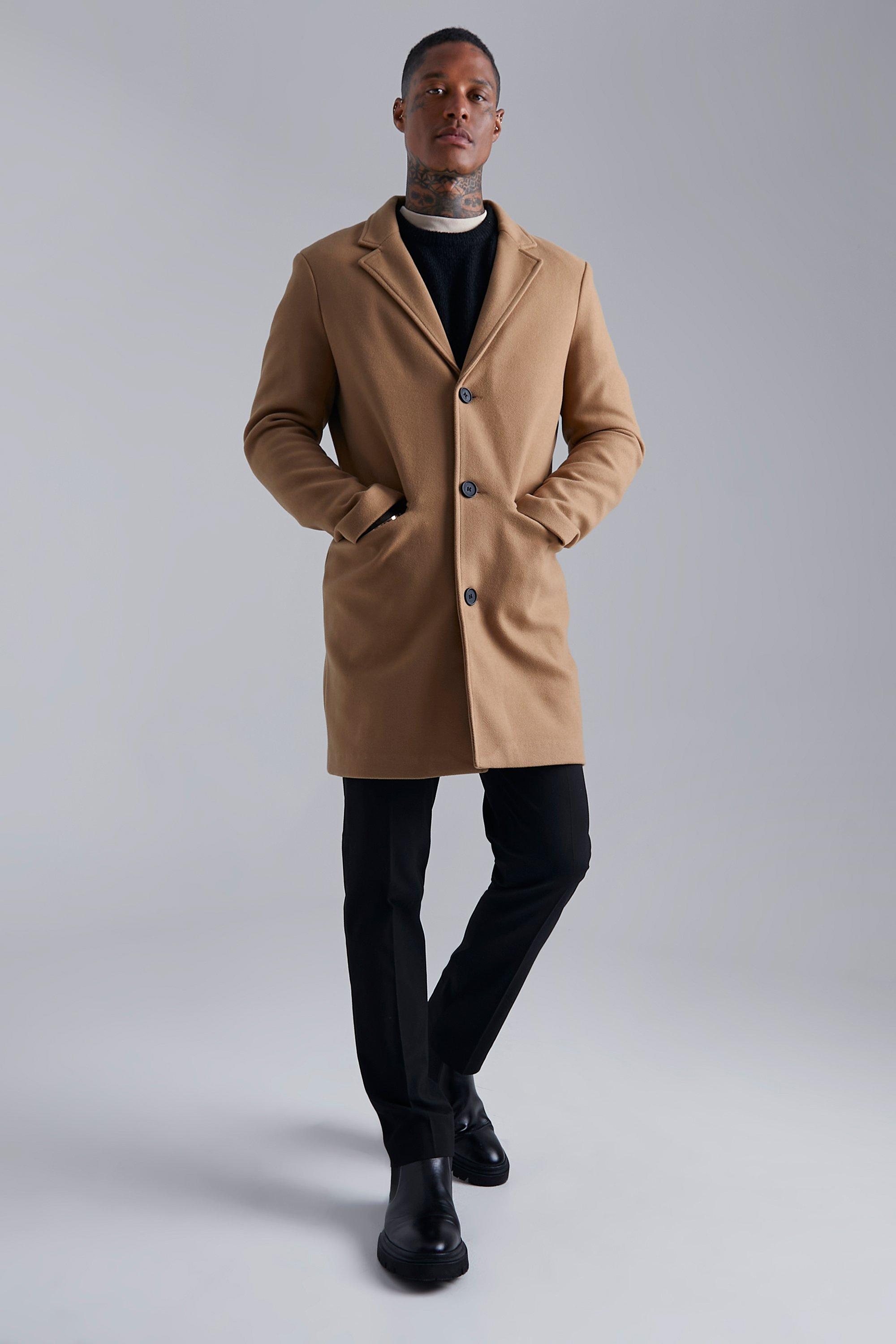 Mens camel sale overcoat uk