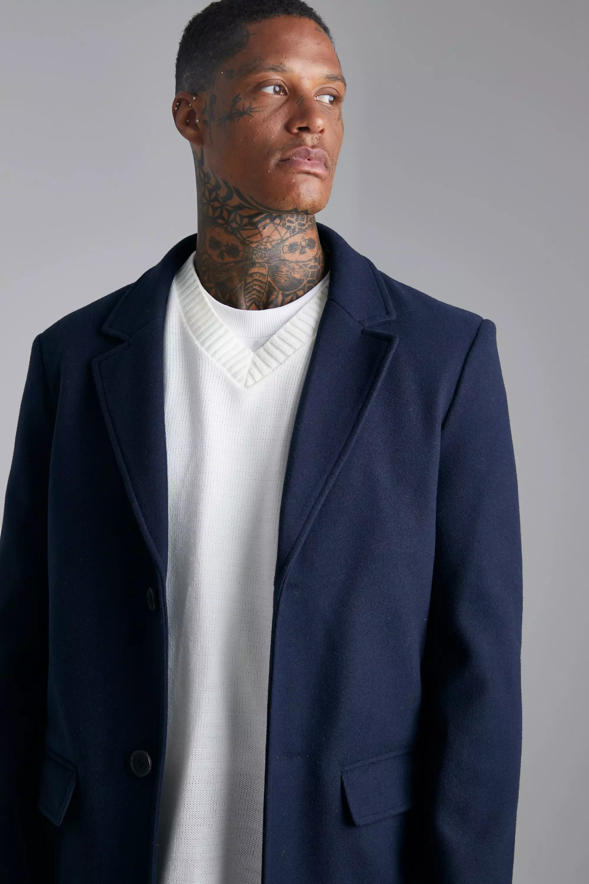 Burton menswear shop overcoat in navy