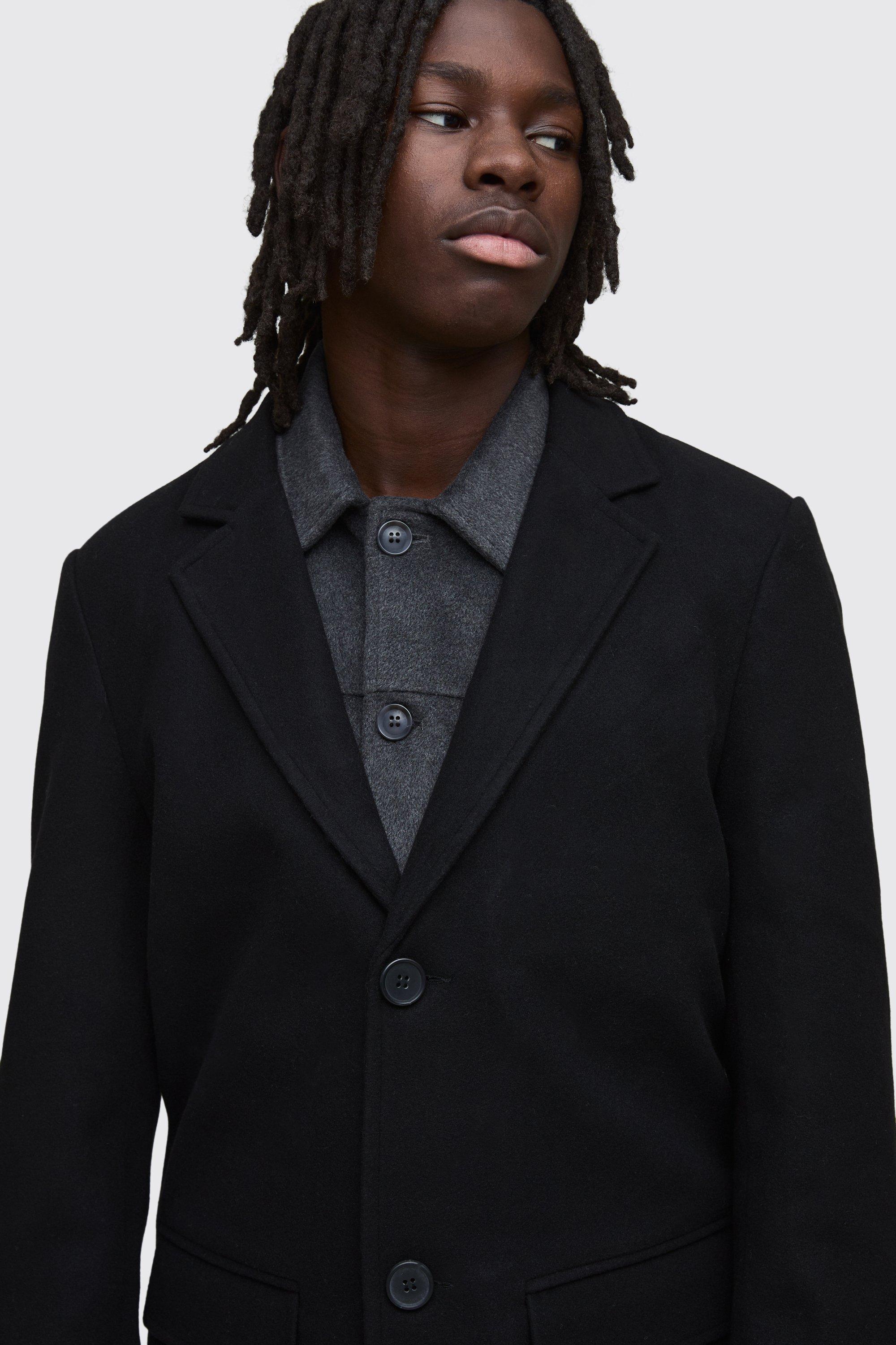 Single Breasted Wool Mix Overcoat