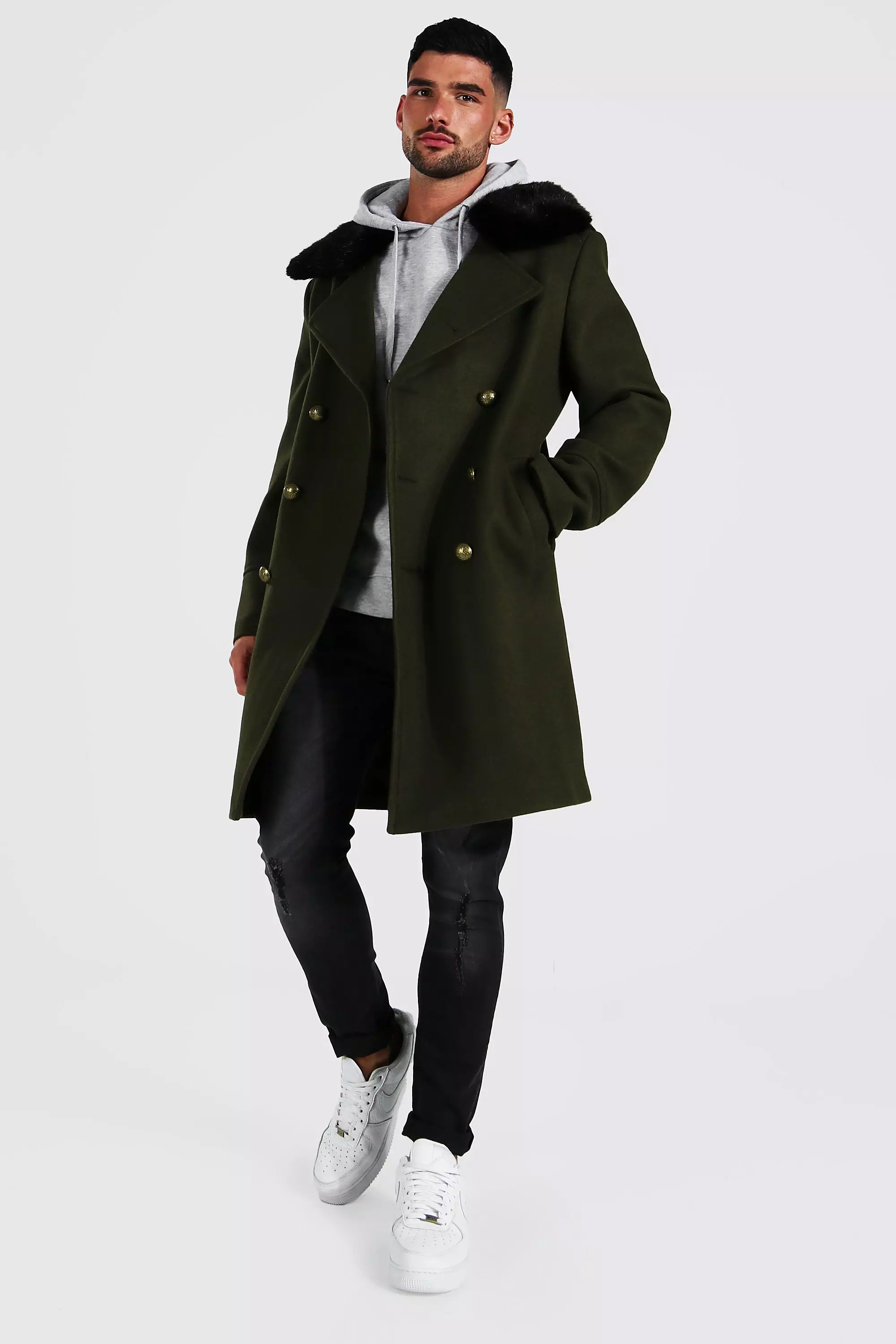 Boohoo military clearance coat